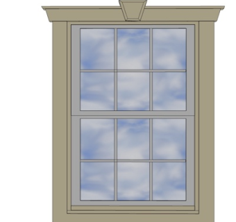 简欧窗户su模型