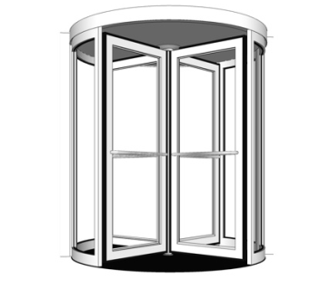 现代旋转门su模型