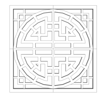 新中式窗花su模型