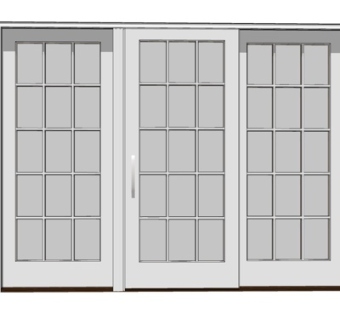 新中式推拉门su模型