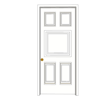 简欧房门su模型