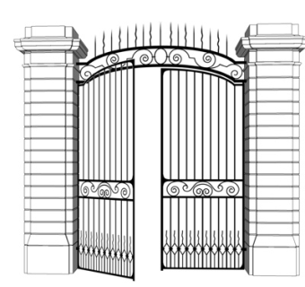 简欧户外大门su模型