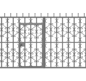 简欧户外大门su模型