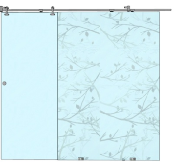 现代玻璃推拉门su模型
