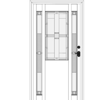 新中式大门su模型