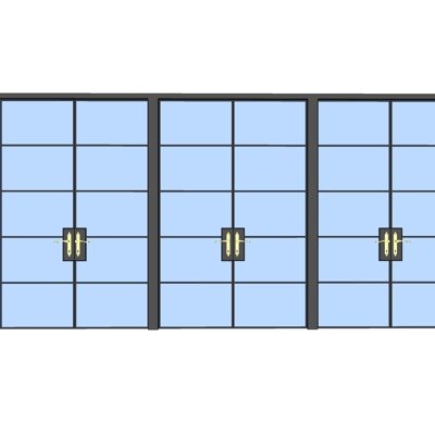 现代玻璃平开门su模型