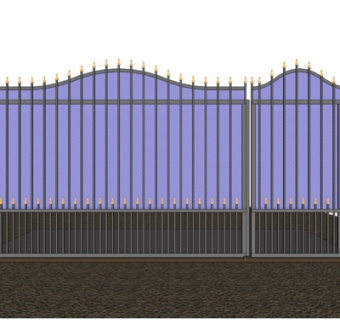 简欧户外大门su模型