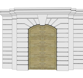 简欧户外大门su模型