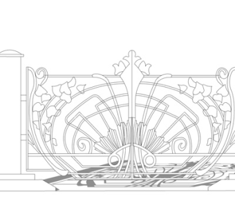 简欧户外大门su模型