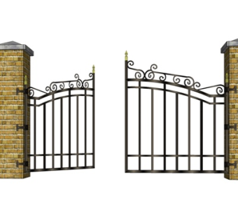 简欧户外大门su模型