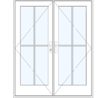 现代玻璃平开门su模型