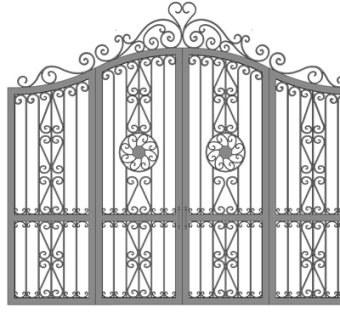 简欧户外大门su模型