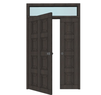 简欧子母门su模型