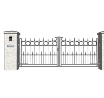 简欧户外大门su模型