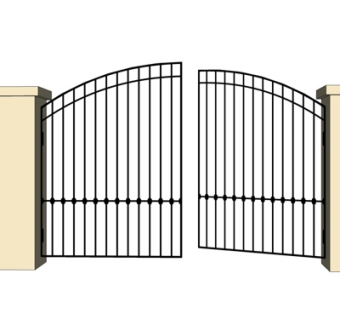 现代户外大门su模型