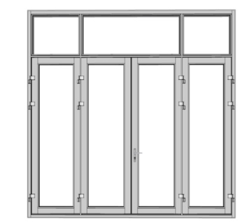 现代玻璃平开门su模型