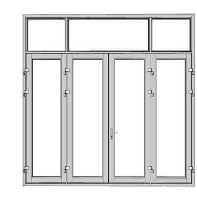 现代玻璃平开门su模型