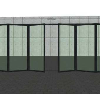 现代折叠门su模型