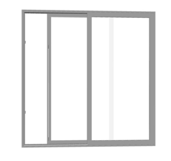 现代玻璃推拉门su模型