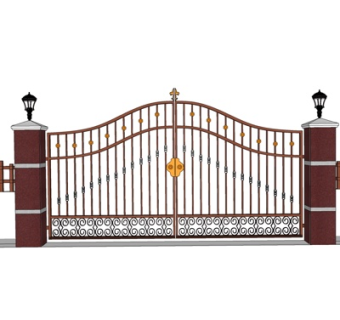 简欧户外大门su模型