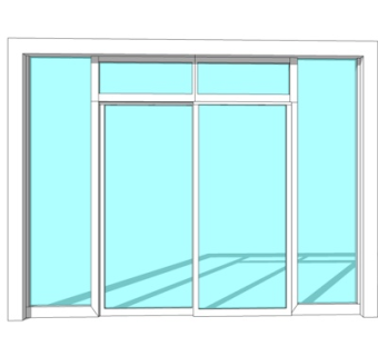 现代玻璃推拉门su模型