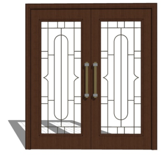 欧式平开门su模型