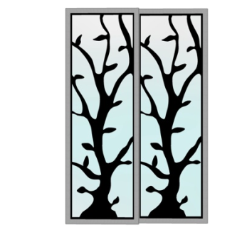 现代玻璃推拉门su模型