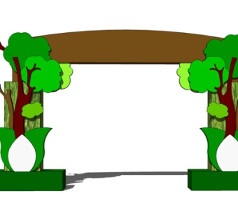 现代限高门洞su模型
