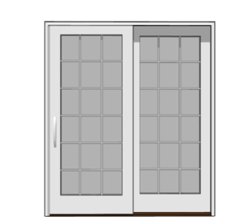 现代玻璃推拉门su模型