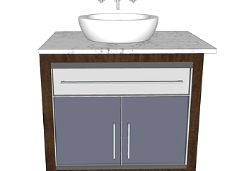 现代洗手台盆su模型