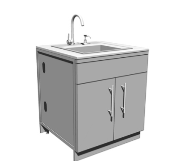 现代洗手台盆su模型