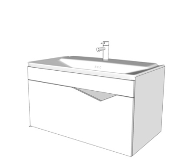 现代陶瓷洗手台su模型