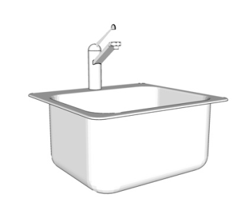 现代铁艺洗手盆su模型