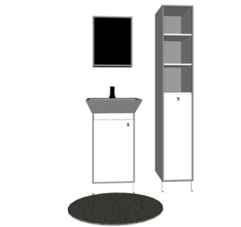 现代洗手盆浴室柜su模型