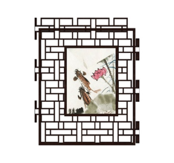 现代铁艺装饰架su模型