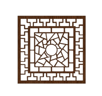 新中式实木隔断su模型