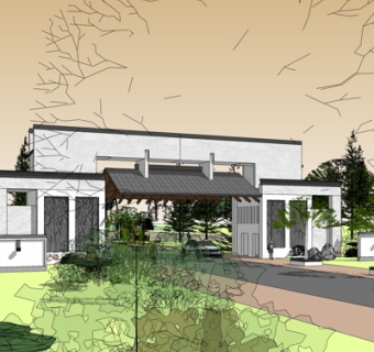 新中式公园入口su模型