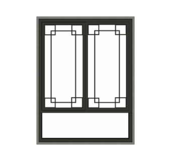 现代铝合金窗户su模型