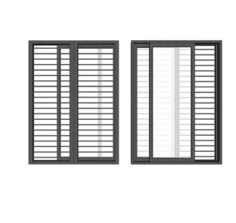 现代玻璃窗户su模型