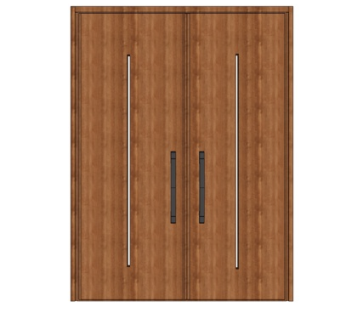 现代实木双开门su模型