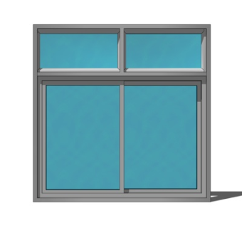 现代铝合金窗户su模型