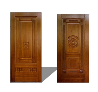 欧式实木单开门su模型