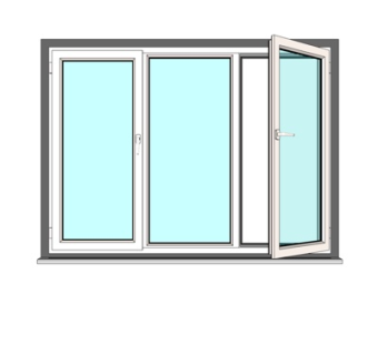 现代铝合金窗户su模型