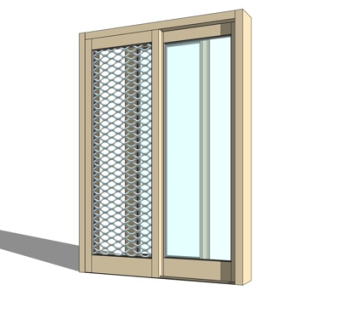 现代铝合金窗户su模型