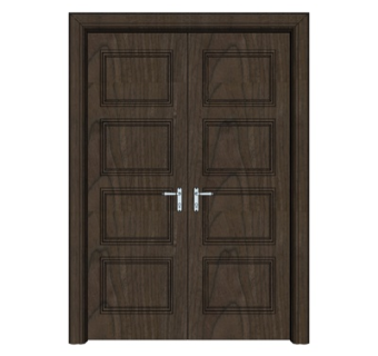 现代实木双开门su模型