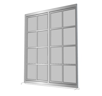 现代铝合金窗户su模型