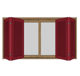 现代实木窗户su模型