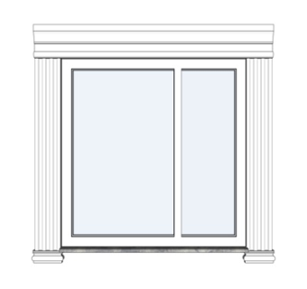 现代铝合金窗户su模型