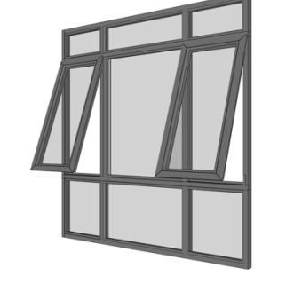 现代铝合金推拉窗su模型