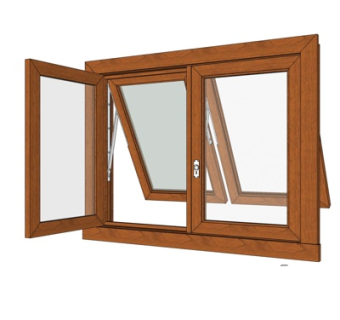 现代实木推拉窗su模型